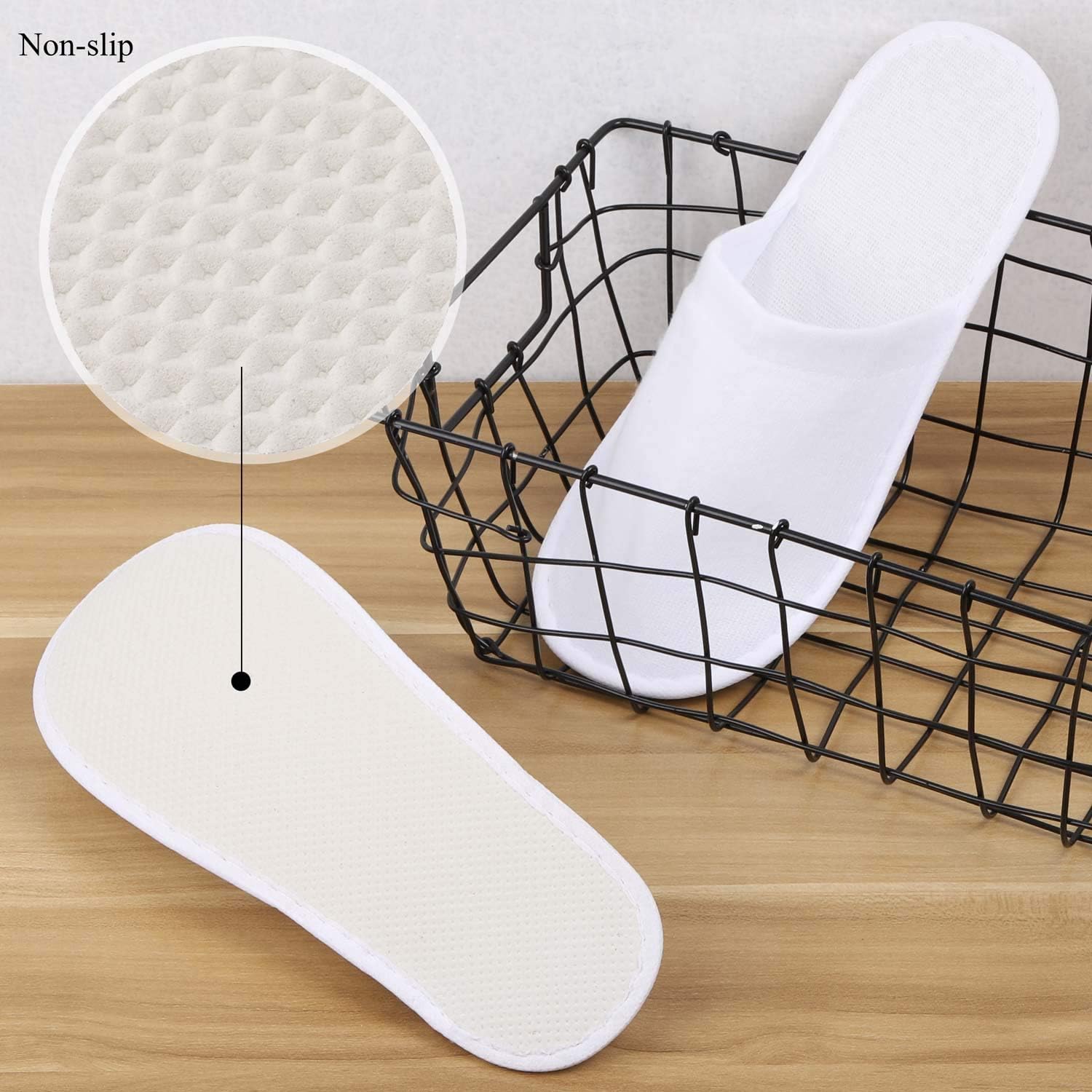 24 Pairs Spa Slippers Flip Flops Disposable Slippers for Hotel Guests Women Men Closed Toe Super Comfort White - Image 4