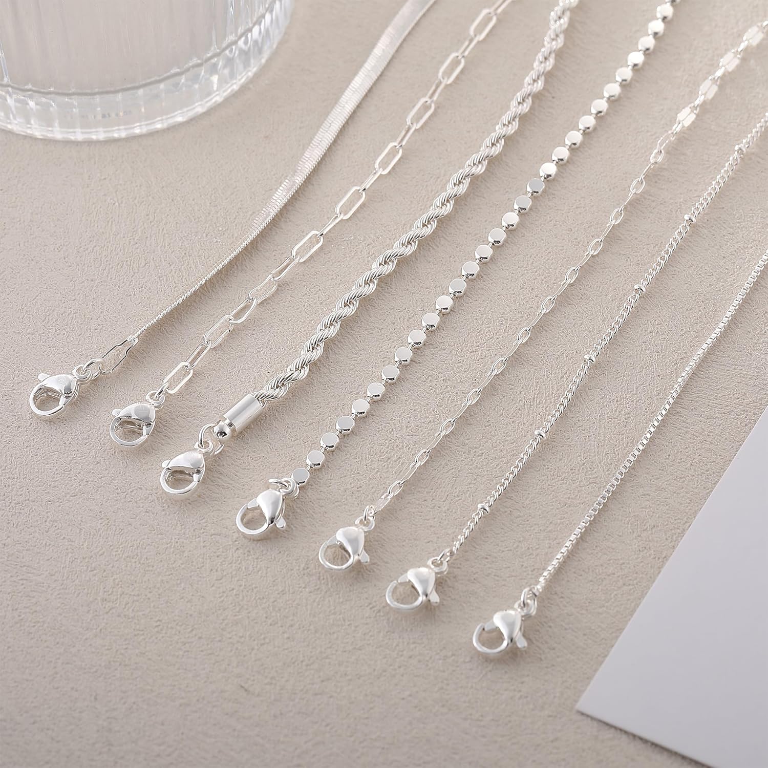 Silver Bracelets for Women Trendy Waterproof Silver Dainty Bracelet Stack Adjustable Layered Bracelet Set Minimalist Fashion Jewelry - Image 4