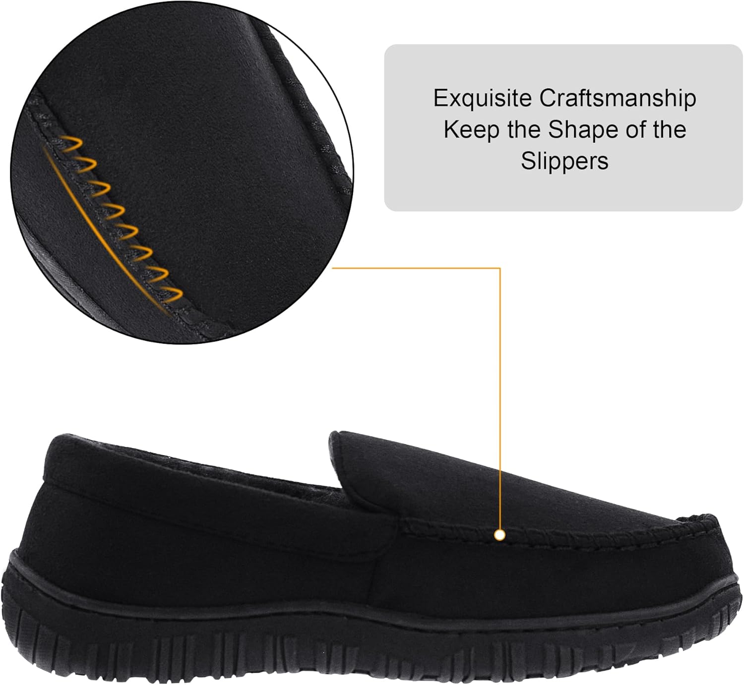 Mens Slippers Moccasins for Mens Memory Foam House Slippers Indoor Outdoor House Shoes - Image 3