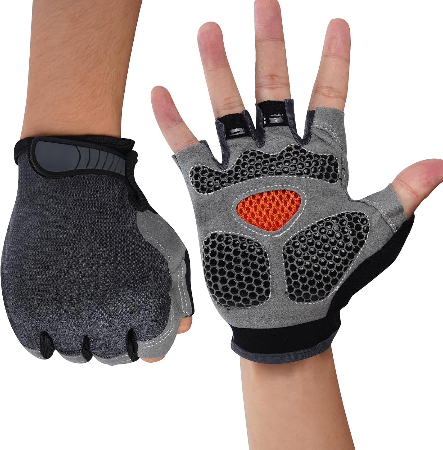 WULI Cycling Gloves Half Finger Men's and Women's Fitness Gloves for Cycling, Breathability, Anti Slip Yoga Equipment, Anti cocooning, Wrist Protection Thickened Palm